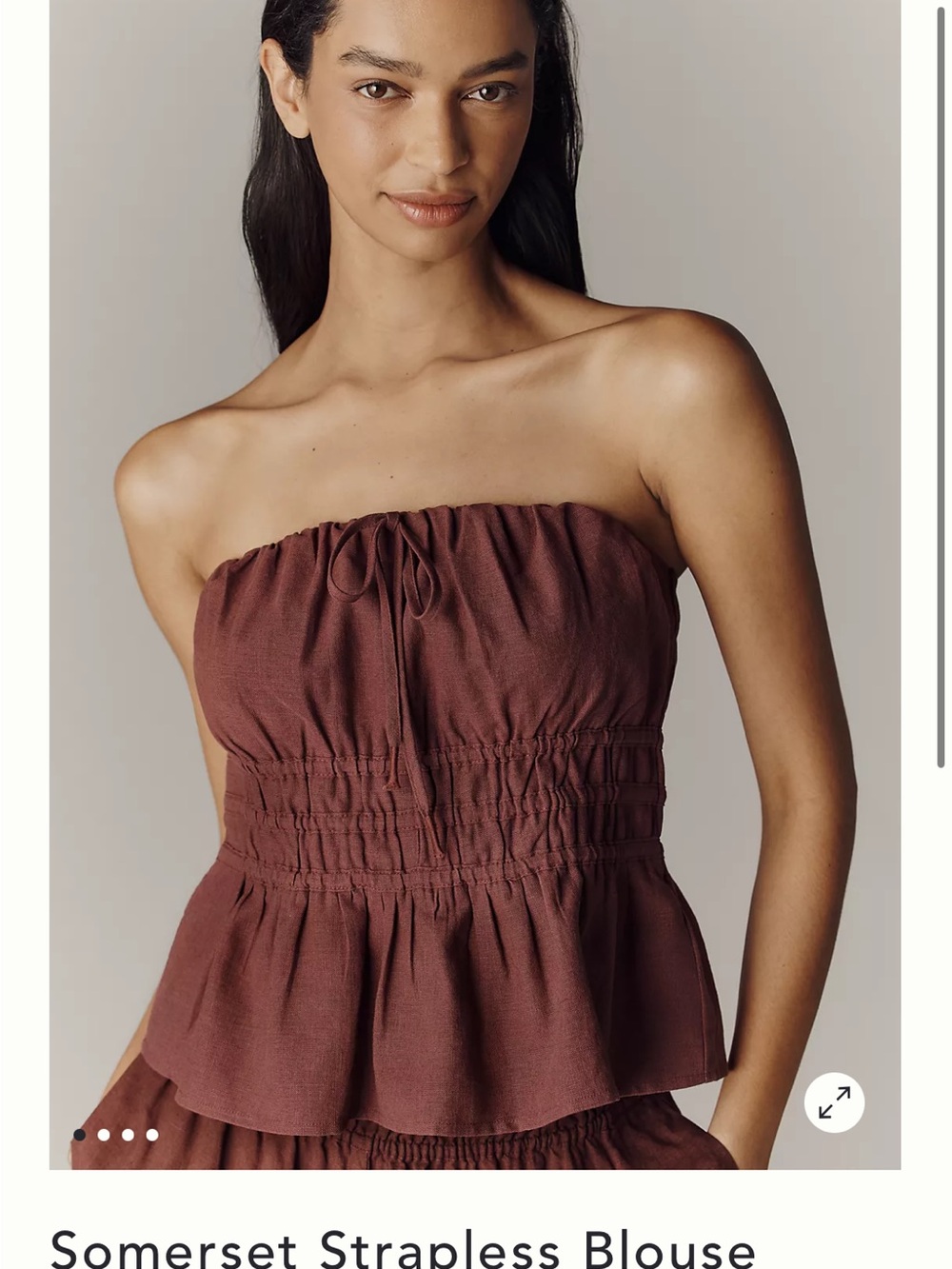 Anthropologie Somerset Strapless Blouse